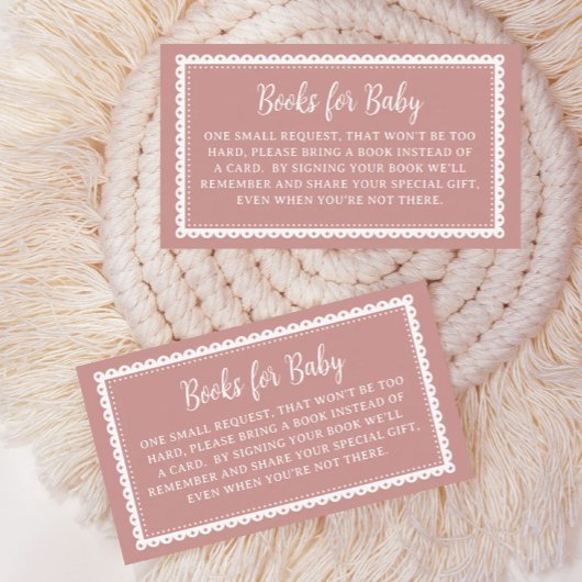 Roze Cielito Lindo Baby shower Boeken voor Baby Informatiekaartje
