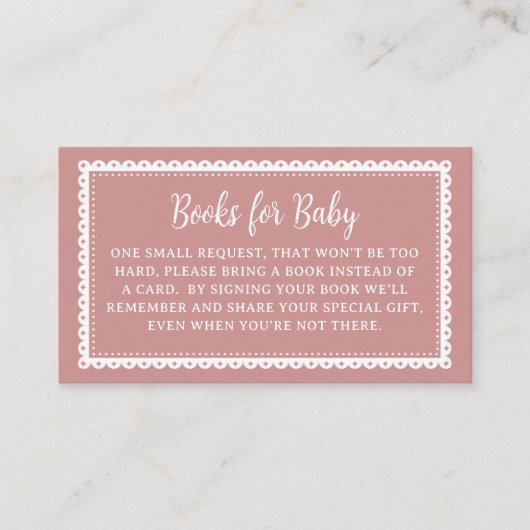 Roze Cielito Lindo Baby shower Boeken voor Baby Informatiekaartje (Voorkant)