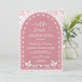Roze Cielito Lindo Baby shower Invitation Kaart (Staand voorkant)