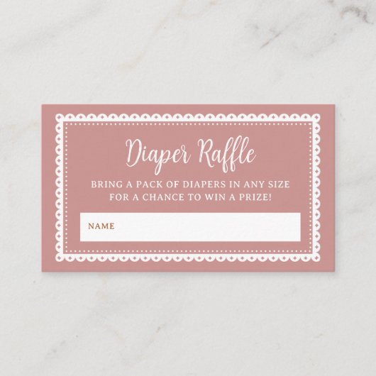 Roze Cielito Lindo Baby shower Luier Raffle Informatiekaartje (Voorkant)