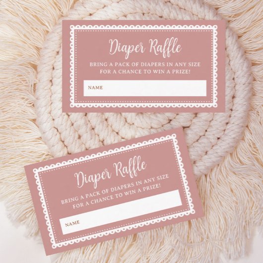 Roze Cielito Lindo Baby shower Luier Raffle Informatiekaartje