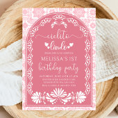 Roze Cielito lindo Mexicaanse Verjaardag Uitnodigi Kaart