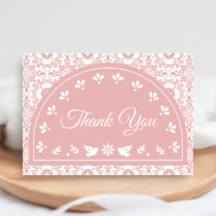 Roze Cielito Lindo Papel Picado Baby Shower Bedankkaart