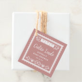 Roze Cielito Lindo Talavera Baby shower Bedankjes Labels (In situ)