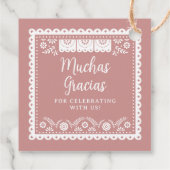 Roze Cielito Lindo Talavera Baby shower Bedankjes Labels (Achterkant)