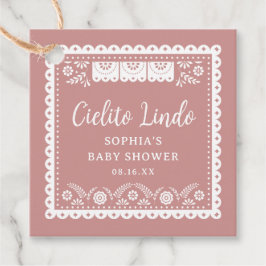Roze Cielito Lindo Talavera Baby shower Bedankjes Labels
