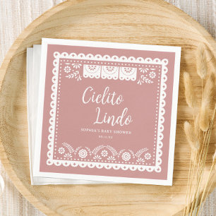 Roze Cielito Lindo Talavera Mexicaanse Baby Shower Servet