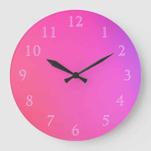 Roze cijfers op roze grote klok (Voorkant)