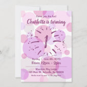 Roze Circles Birthday Girl Kaart (Voorkant)