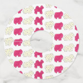 Roze Circus Animal Crackers Cookies Party Wijnglaslabel (Achterkant)
