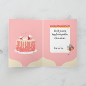 Roze Circus Cake Happy Birthday Photo Card Kaart (Binnen)