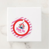 Roze Circus Carnival Birthday Baby shower Bedankjes Labels (In situ)