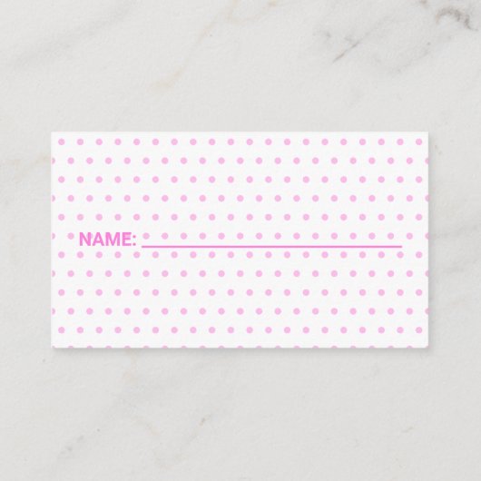 Roze Circus Cute Elephant Diaper Raffle Ticket Informatiekaartje (Achterkant)