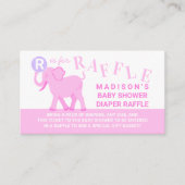 Roze Circus Cute Elephant Diaper Raffle Ticket Informatiekaartje (Voorkant)