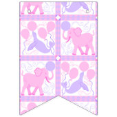 Roze Circus Cute Pattern Baby Girl Baby shower Vlaggetjes (Tweede vlag)