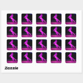 Roze Circus Horse Vierkante Sticker (Vel)