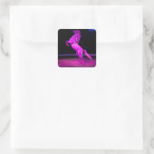 Roze Circus Horse Vierkante Sticker (Tas)
