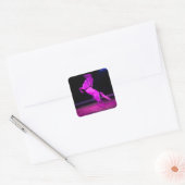 Roze Circus Horse Vierkante Sticker (Envelop)