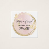 roze cirkel design verwijzingskaart vierkante visitekaartjes (Voorkant)