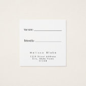 roze cirkel design verwijzingskaart vierkante visitekaartjes (Achterkant)