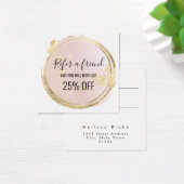 roze cirkel design verwijzingskaart vierkante visitekaartjes (Bureau)