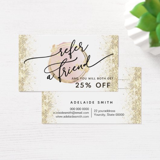 roze cirkel design verwijzingskaart visitekaartje (Bureau)