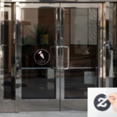 Roze Cirkel Frame Logo Gebak Zak Bakkerij Raamsticker (Kantoordeur)