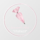 Roze Cirkel Frame Logo Gebak Zak Bakkerij Raamsticker (Vel)