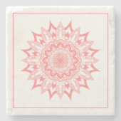 Roze  cirkel mandala stenen onderzetter (Voorkant)