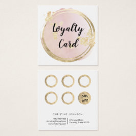 roze cirkel ontwerp loycard vierkante visitekaartjes