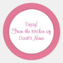 Roze Cirkel Uit de Keuken van Deksel Stickers