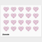 Roze Cirkelpatroon Romantisch Hart Sticker (Vel)