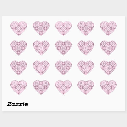  Roze Cirkelpatroon Romantisch Hart Sticker (Vel)
