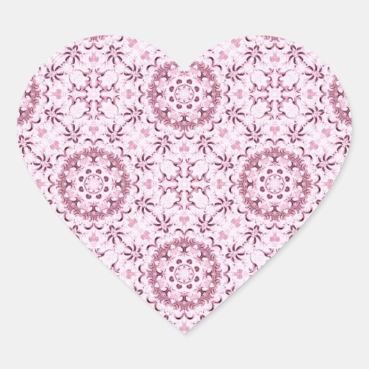 Roze Cirkelpatroon Romantisch Hart Sticker (Voorkant)