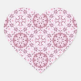 Roze Cirkelpatroon Romantisch Hart Sticker