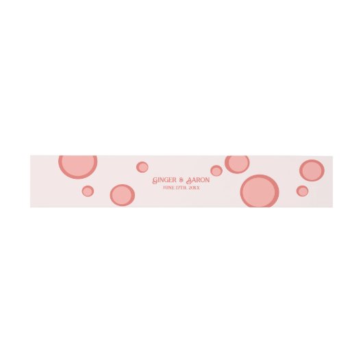 Roze Cirkels Groovy Retro Trouwen Uitnodigingen Wikkel (Vlak)