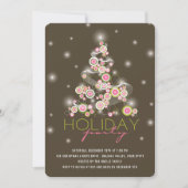 Roze cirkels met kerstboomvakantie kaart (Voorkant)