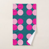 Roze cirkels op groene handdoek (Handdoek)