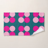 Roze cirkels op groene handdoek (Handdoek)