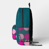 Roze cirkels op grote groene bedrukte rugzak (Rechts)