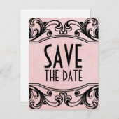 Roze cirkels opslaan Briefkaart Datum (Voorkant / Achterkant)