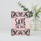 Roze cirkels opslaan Briefkaart Datum (Staand voorkant)