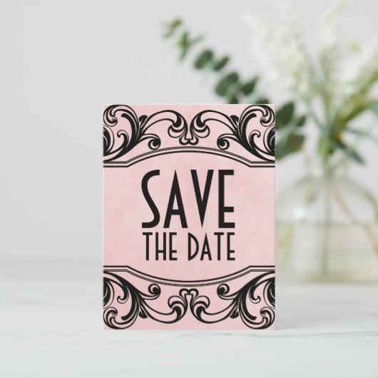 Roze  cirkels opslaan Briefkaart Datum (Staand voorkant)