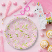 Roze cirkels papieren bordje (Feest)