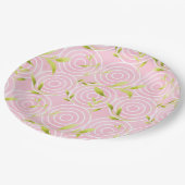 Roze cirkels papieren bordje (Gekanteld)