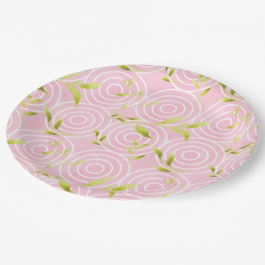 Roze Cirkels Papieren Bordje (Gekanteld)