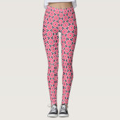 Roze cirkels patroon leggings (Voorkant)