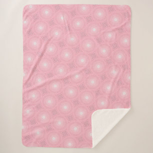 Roze cirkels patroon sherpa deken