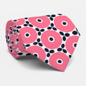 Roze cirkels patroon stropdas (Opgerold)