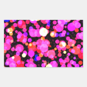 Roze cirkels stippelpatroon rechthoekige sticker